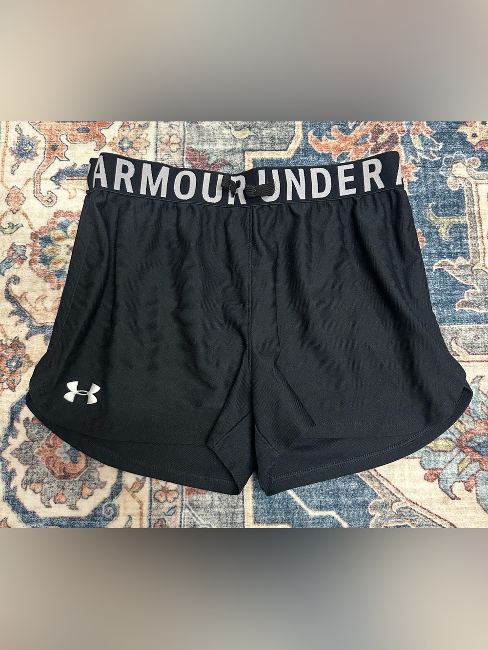 Under Armour Black Performance Shorts with White Branded Waistband